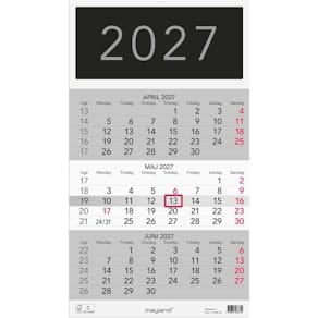 Vægkalender Mayland 2027, 285x362 mm, flerfarvet, FSC Mix