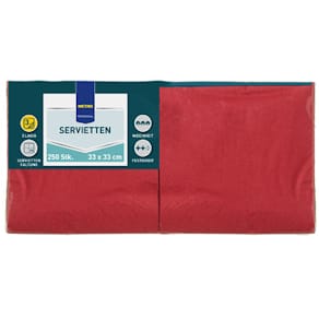 Serviette METRO PROFESSIONAL Zelltuch, 250 St, 1/4-Falz, bordeaux