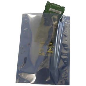 Flad ESD-pose 127x203 mm, 76µm PET/PE, metalgrå, 100 stk