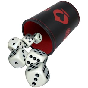 Würfelbecher ASS, mit 6 Würfeln