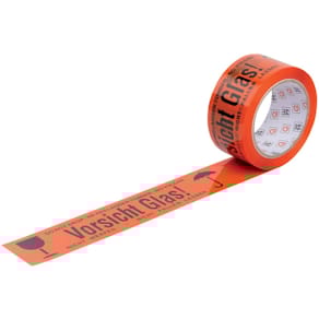 Warndruckband WIHEDÜ, 50 mm x 66 m, orange/schwarz, Aufdruck „V­o
