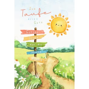 Taufkarte, Hochformat, 11,5 x 17 cm, 5er-Set, mit Kuverts