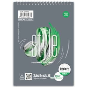 Spiralblock Staufen Style, A6, 40 Blatt, kariert, perforiert