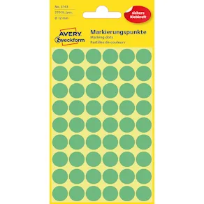 Färgkodningsprick AVERY Ø12mm grön270/fp