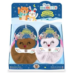 Haargummi TRENDHAUS Magic Moments Rentier, ca. 14,5 cm, weiß/bra﻿