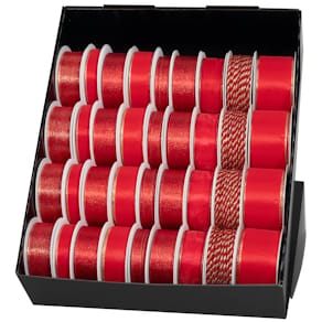Weihnachts-Zierband-Präsenter GOLDINA, 36-tlg., rot