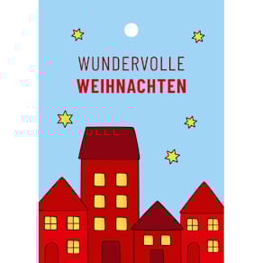 Weihnachtsanhänger KOMMA³, 580g Holzschliffpappe