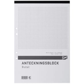 Perforerade Block A4, rutigt, 100bl