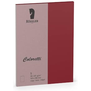Briefkarte Rössler Coloretti, A6 HD, 5 Stück, rosso