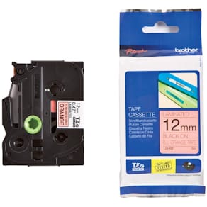 Schriftband Brother TZe-B31, signal-orange/schwarz