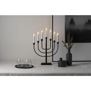 Elljusstake 7 ljus 34x45cm metall svart