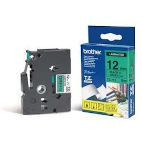 Märkband Brother TZe731, svart/grön, 12mm