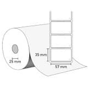 Kartonetikett MEDIAFORM, 57x35 mm, Rolle, weiß