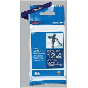 Schriftband Brother TZe-RN34, Textil, marineblau/gold