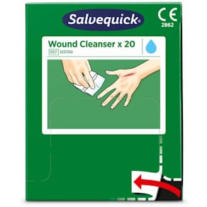 Wundreinigungstücher Salvequick, steril, 20 Stück, grün