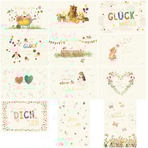 Glückwunschkarte, sortiert