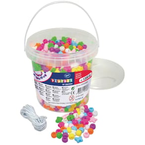 Plastpärlsats, stora hål, 1200/fp