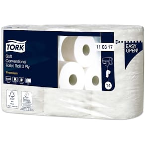 Toiletpapir Tork Premium 3-lags hvid, T4, FSC, 42 ruller