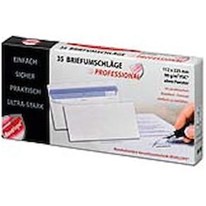 Briefumschlag Professional Revelope, DIN Lang, weiß, 225x112 mm, 