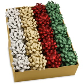 Geschenkrosette präsent Poly Glitter, Weihnachten, sortiert
