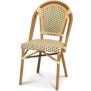 Stol Paris fiberkurveflet grøn/creme