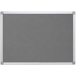 Textielbord Q-CONNECT, aluminium frame, 90 x 60 cm, grijs