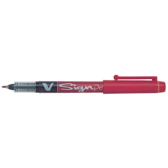 Fiberpenn PILOT V-signpen 0,6 rød 12st