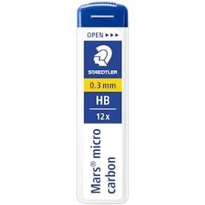 Reservstift Staedtler 0,3mm HB, 12 stift/tub, 12fp