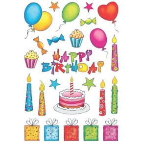 Schmucketiketten HERMA Geburtstag, sortiert, 2 Bögen, 50 Stück