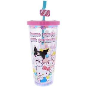 Trinkflasche Hello Kitty & Friends, mit Halm
