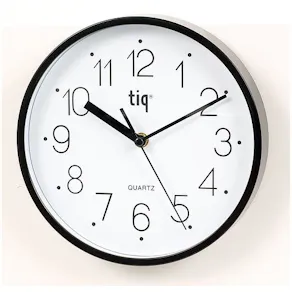 Väggklocka Tiq Svart, glaslins, Ø 22,5cm