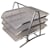Brevkorgsset Nät Silver, metall, 3 fack, 300x360x260mm