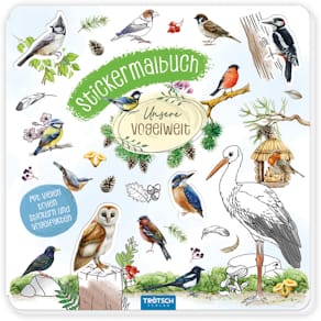 Malbuch mit Stickern TRÖTSCH Unsere Vogelwelt