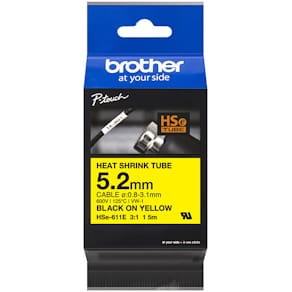 Labeltape Brother sort på gul, 1 rulle