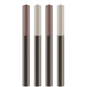 Stabkerze Dip Dye Elegant, 4 St., zinn/grau