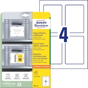Universaletiketten Avery Zweckform, 120 x 80 mm, weiß/hellgrau, 4