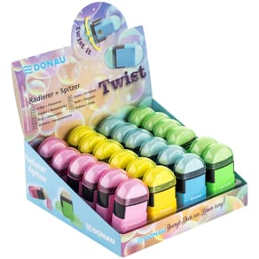 Radierer DONAU Twist + Spitzer, sortiert