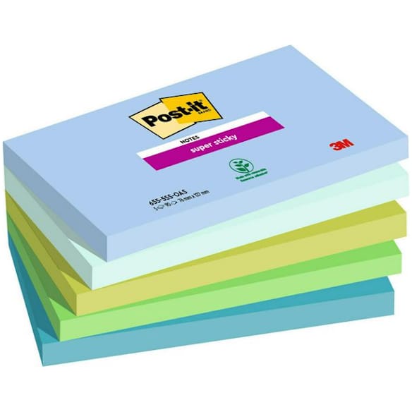 Notatblokk POST-IT SSN 76x127 Oasis (5)