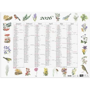 Väggkalender Stora Naturalmanackan 2026