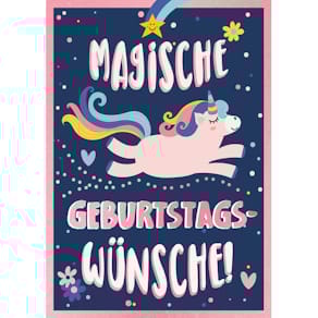 Geburtstagskarte Noname Einhorn, A5, mit Musik, inkl. Umschlag