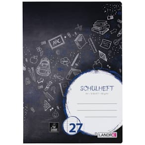Schulheft LANDRE, A4, 16 Blatt, Lineatur 27, Tattoo-Einband