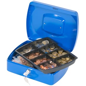 Geldkassette Q-CONNECT, Gr. 3, blau