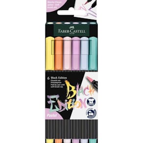 Faserschreiber Faber-Castell Black Edition, 6 St., Pastell