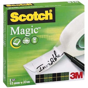 Tape, Scotch Magic 810, 19mmx33.00m, Klar kasse a 12 ruller