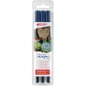 Kalligrafiestift edding Calligraphy Pen, 3er, stahlblau