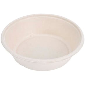 Salatskål rund Ø203 mm, hvid bagasse, 500 stk