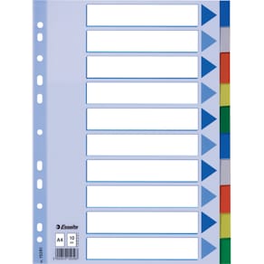 Register Esselte, A4, blanko, bunt, 10-tlg.