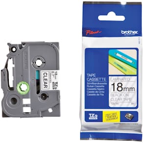 Schriftband Brother, 18 mm x 8 m, schwarz auf transparent