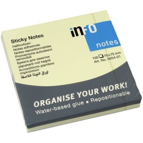 Notes INFO NOTES 75x75mm gul