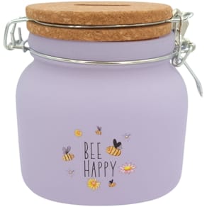 Spardose HERGO Bee, Glas, lila